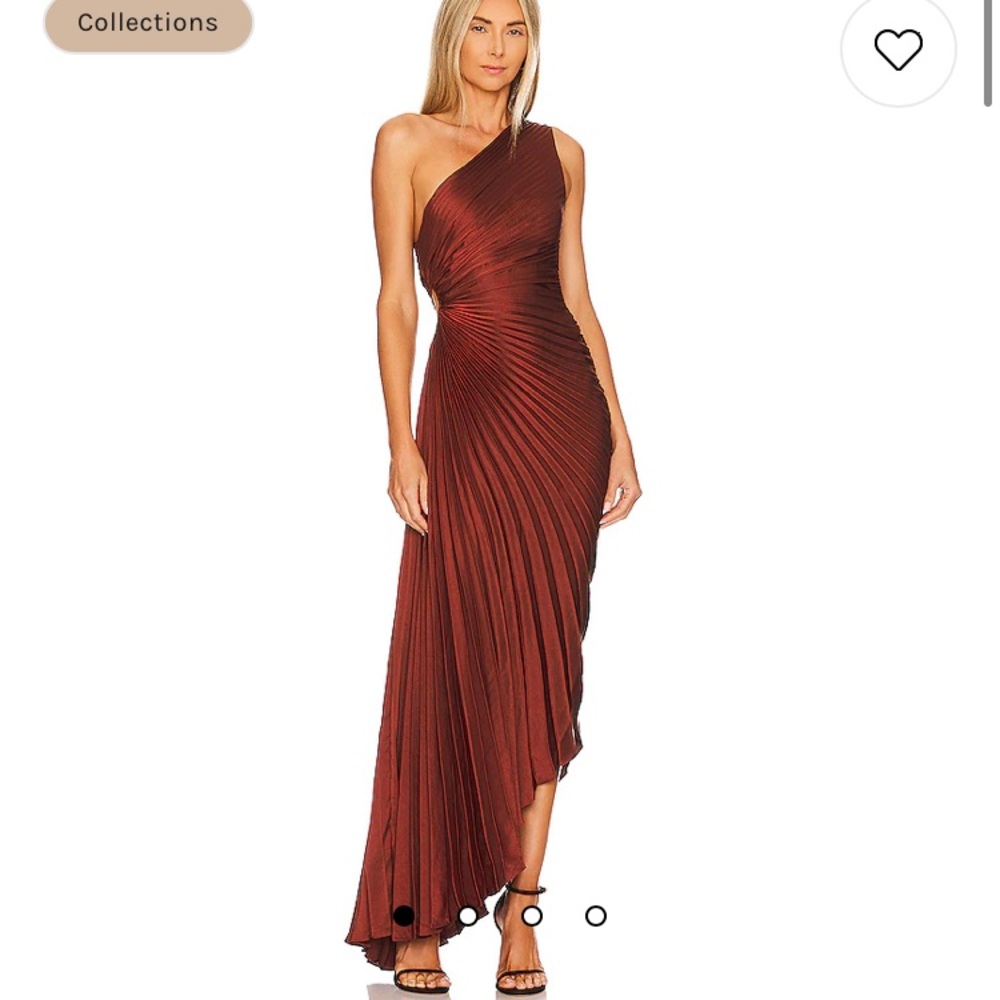 A.L.C. Delfina Dress Brunette Satin Pleated Size 0 XS